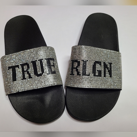 True religion rhinestone slides- NEW - Picture 2 of 7